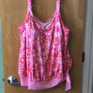 👙BEACH HOUSE Women’s 24W swim top blouson tankini NWOT👙